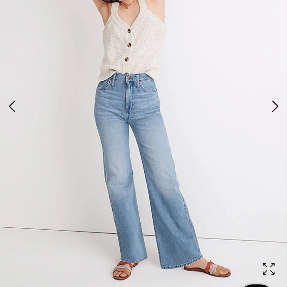 Madewell Tall 11" High Rise Flare Jeans in Caine Wash Stretch Blue Size 29T